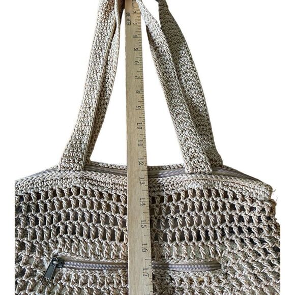 The SAK Tan & Gold Crochet ZIp Inner & Outer Pockets Shoulder bag - Picture 16 of 16